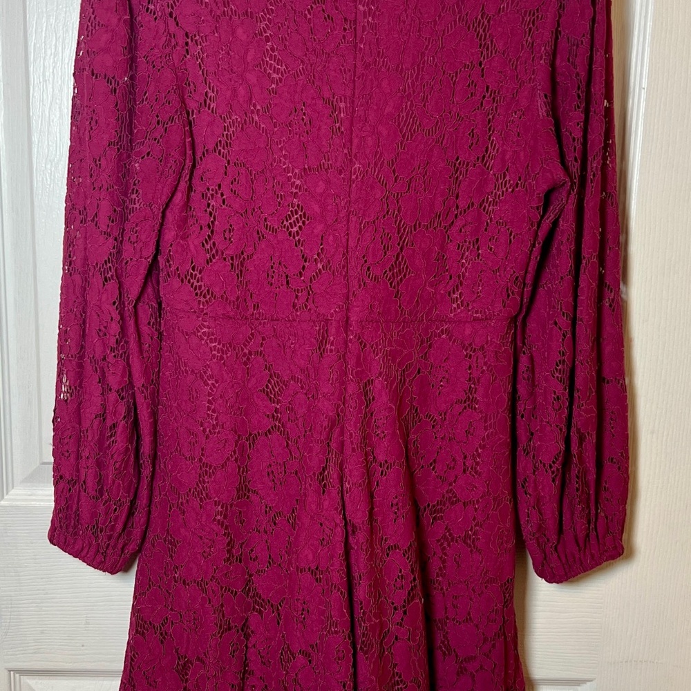 Gibson Burgundy Lace Dress - Picture 3 of 5